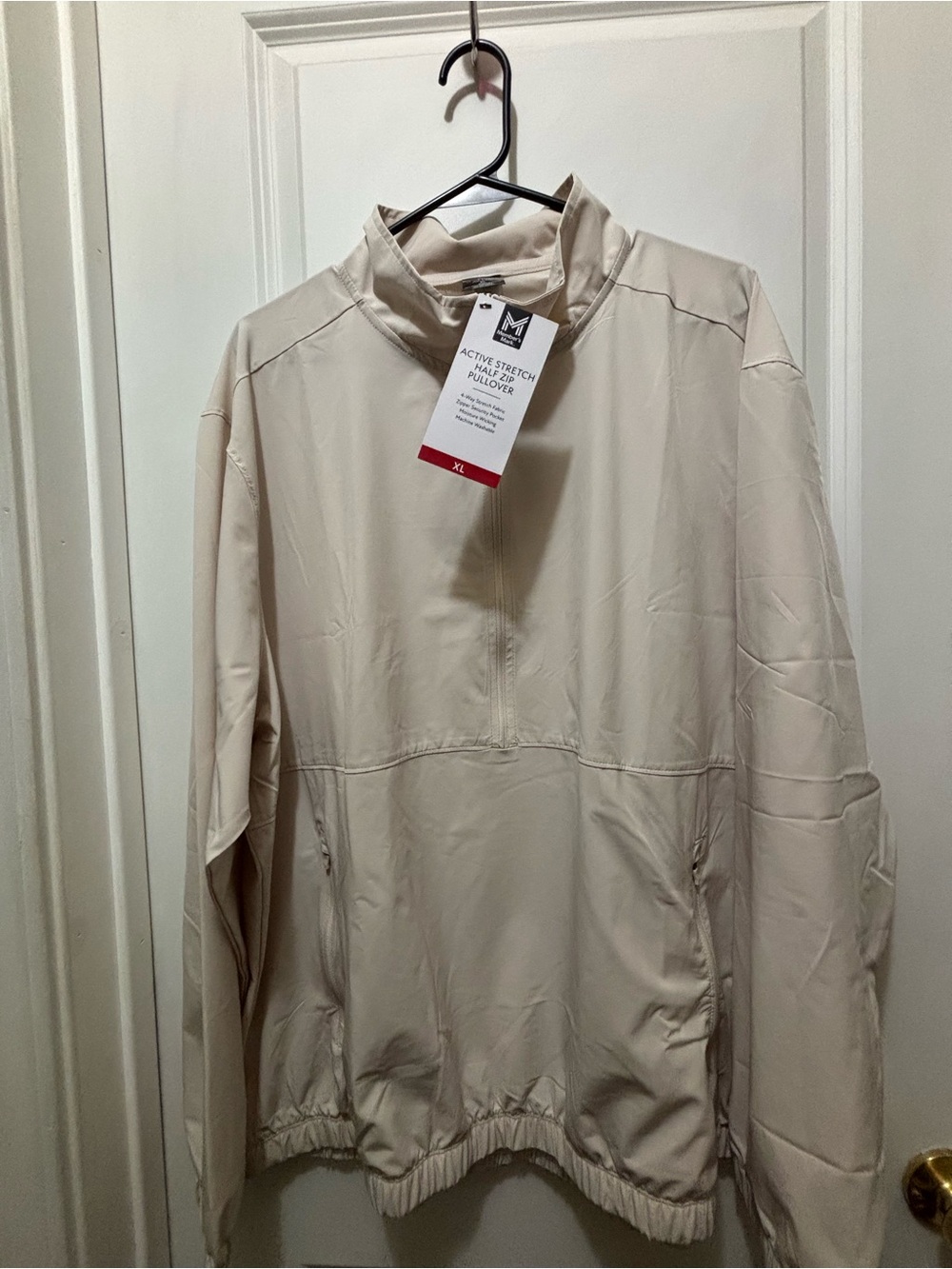 Men's Active Stretch Pullover Jacket - Cream